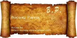 Bucsay Panna névjegykártya